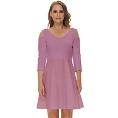 Cashmere Rose Pink	 - 	shoulder Cut Out Zip Up Dress by ColorfulDresses