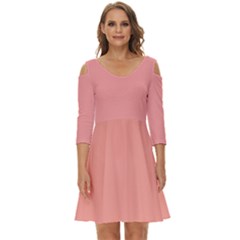 Candlelight Peach Pink	 - 	shoulder Cut Out Zip Up Dress by ColorfulDresses