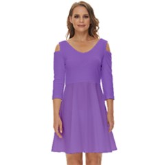 Iris Purple	 - 	shoulder Cut Out Zip Up Dress by ColorfulDresses