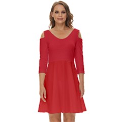 Amaranth Red	 - 	shoulder Cut Out Zip Up Dress by ColorfulDresses