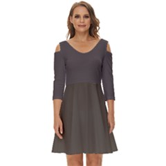 Ash Grey	 - 	shoulder Cut Out Zip Up Dress by ColorfulDresses