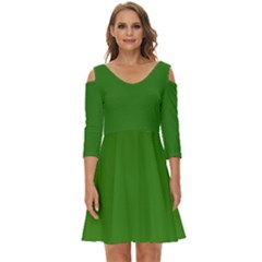 Medium Spring Green	 - 	shoulder Cut Out Zip Up Dress by ColorfulDresses