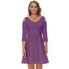 Sparkling Grape Purple	 - 	shoulder Cut Out Zip Up Dress by ColorfulDresses