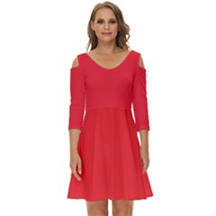 Imperial Red	 - 	shoulder Cut Out Zip Up Dress by ColorfulDresses