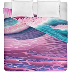 Pink Waves On The Beach Ii Duvet Cover Double Side (king Size) by GardenOfOphir