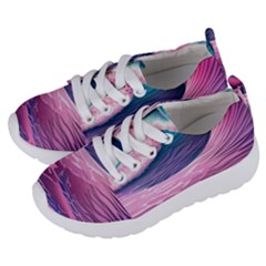 Pink Waves On The Beach Ii Kids  Lightweight Sports Shoes by GardenOfOphir