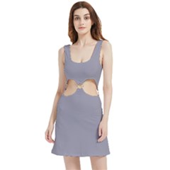 Coin Grey	 - 	velour Cutout Dress by ColorfulDresses