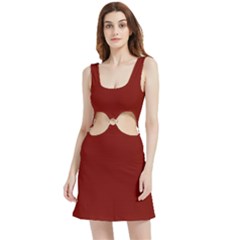 Barn Red	 - 	velour Cutout Dress by ColorfulDresses