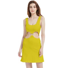 Corn Yellow	 - 	velour Cutout Dress by ColorfulDresses