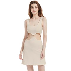 Butter Cream	 - 	velour Cutout Dress by ColorfulDresses