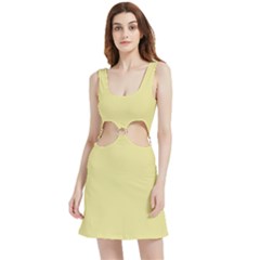 Yellow Iris	 - 	velour Cutout Dress by ColorfulDresses