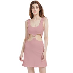 Pastel Pink	 - 	velour Cutout Dress by ColorfulDresses