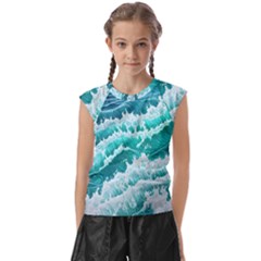 Waves On The Ocean Ii Kids  Raglan Cap Sleeve Tee by GardenOfOphir