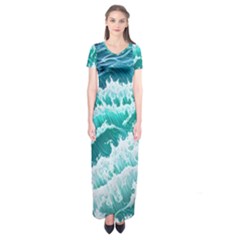 Waves On The Ocean Ii Short Sleeve Maxi Dress by GardenOfOphir