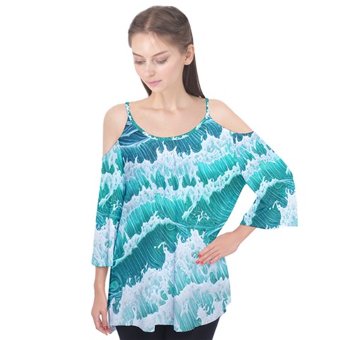 Waves On The Ocean Ii Flutter Tees by GardenOfOphir