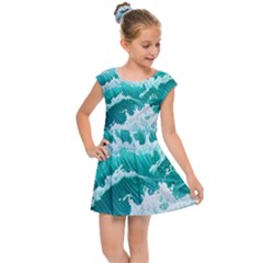 Waves On The Ocean Ii Kids  Cap Sleeve Dress by GardenOfOphir