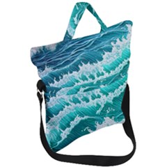 Waves On The Ocean Ii Fold Over Handle Tote Bag by GardenOfOphir