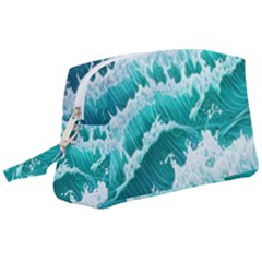 Waves On The Ocean Ii Wristlet Pouch Bag (large) by GardenOfOphir