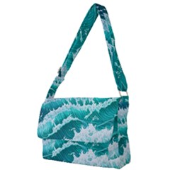 Waves On The Ocean Ii Full Print Messenger Bag (l) by GardenOfOphir