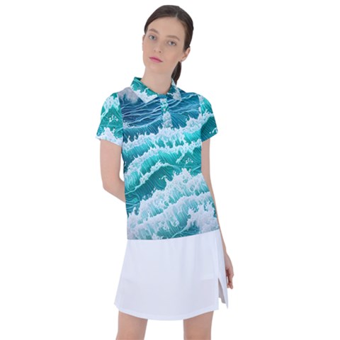 Waves On The Ocean Ii Women s Polo Tee by GardenOfOphir