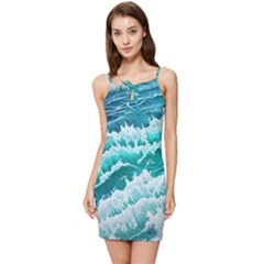 Waves On The Ocean Ii Summer Tie Front Dress by GardenOfOphir