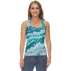 Waves On The Ocean Ii Basic Halter Top by GardenOfOphir