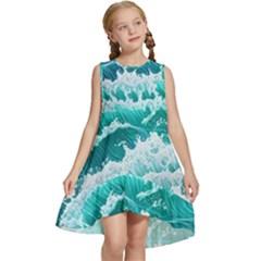 Waves On The Ocean Ii Kids  Frill Swing Dress by GardenOfOphir