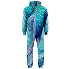 Ocean Waves Pastel Hooded Jumpsuit (men) by GardenOfOphir