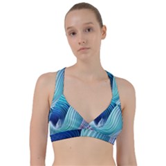 Ocean Waves Pastel Sweetheart Sports Bra by GardenOfOphir