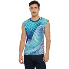 Ocean Waves Pastel Men s Raglan Cap Sleeve Tee by GardenOfOphir