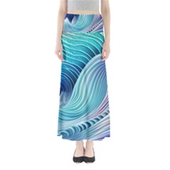 Ocean Waves Pastel Full Length Maxi Skirt by GardenOfOphir