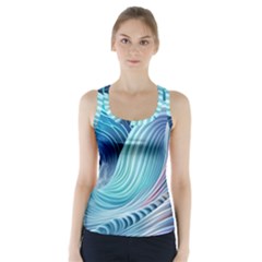 Ocean Waves Pastel Racer Back Sports Top by GardenOfOphir