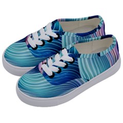 Ocean Waves Pastel Kids  Classic Low Top Sneakers by GardenOfOphir