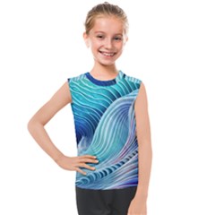 Ocean Waves Pastel Kids  Mesh Tank Top by GardenOfOphir