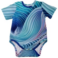 Ocean Waves Pastel Baby Short Sleeve Bodysuit by GardenOfOphir