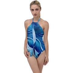 Summertime On The Sea Go With The Flow One Piece Swimsuit by GardenOfOphir