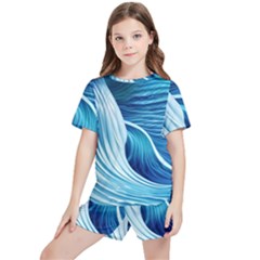 Summertime On The Sea Kids  Tee And Sports Shorts Set by GardenOfOphir