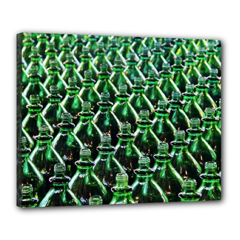 Bottles Green Drink Pattern Soda Refreshment Canvas 20  X 16  (stretched) by Ravend