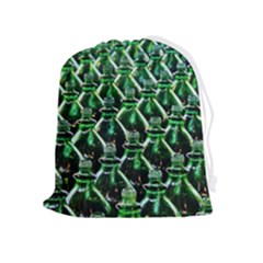 Bottles Green Drink Pattern Soda Refreshment Drawstring Pouch (xl) by Ravend