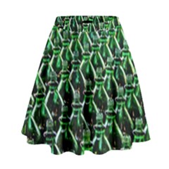 Bottles Green Drink Pattern Soda Refreshment High Waist Skirt by Ravend