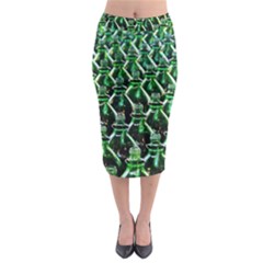 Bottles Green Drink Pattern Soda Refreshment Midi Pencil Skirt by Ravend