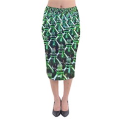 Bottles Green Drink Pattern Soda Refreshment Velvet Midi Pencil Skirt by Ravend