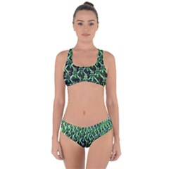 Bottles Green Drink Pattern Soda Refreshment Criss Cross Bikini Set by Ravend