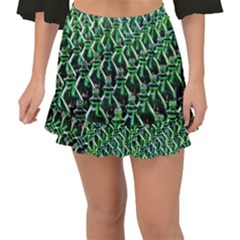 Bottles Green Drink Pattern Soda Refreshment Fishtail Mini Chiffon Skirt by Ravend