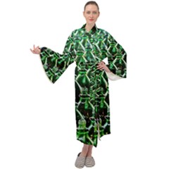 Bottles Green Drink Pattern Soda Refreshment Maxi Velvet Kimono by Ravend