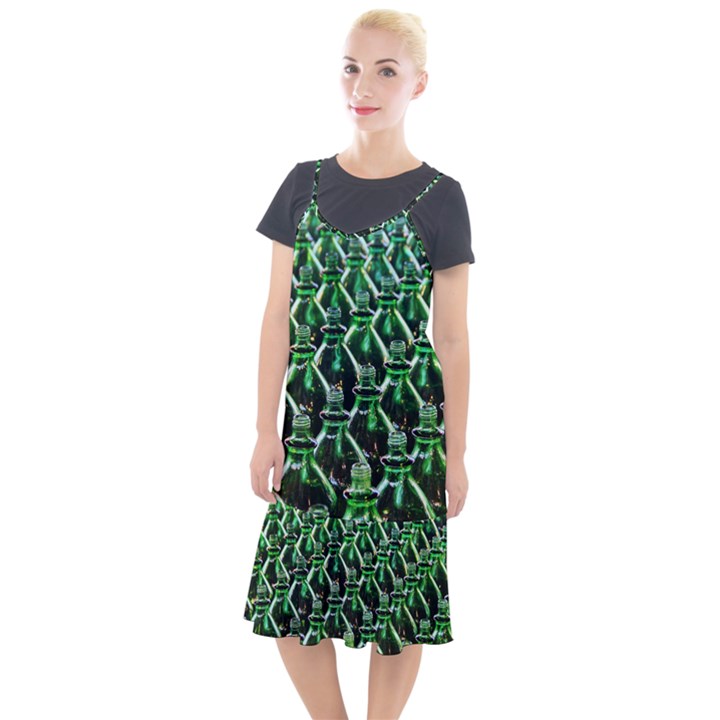 Bottles Green Drink Pattern Soda Refreshment Camis Fishtail Dress