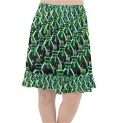 Bottles Green Drink Pattern Soda Refreshment Fishtail Chiffon Skirt by Ravend