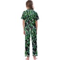 Bottles Green Drink Pattern Soda Refreshment Kids  Satin Short Sleeve Pajamas Set View2