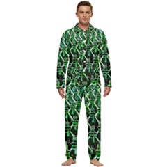 Bottles Green Drink Pattern Soda Refreshment Men s Long Sleeve Velvet Pocket Pajamas Set by Ravend