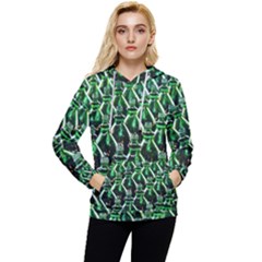 Bottles Green Drink Pattern Soda Refreshment Women s Lightweight Drawstring Hoodie by Ravend